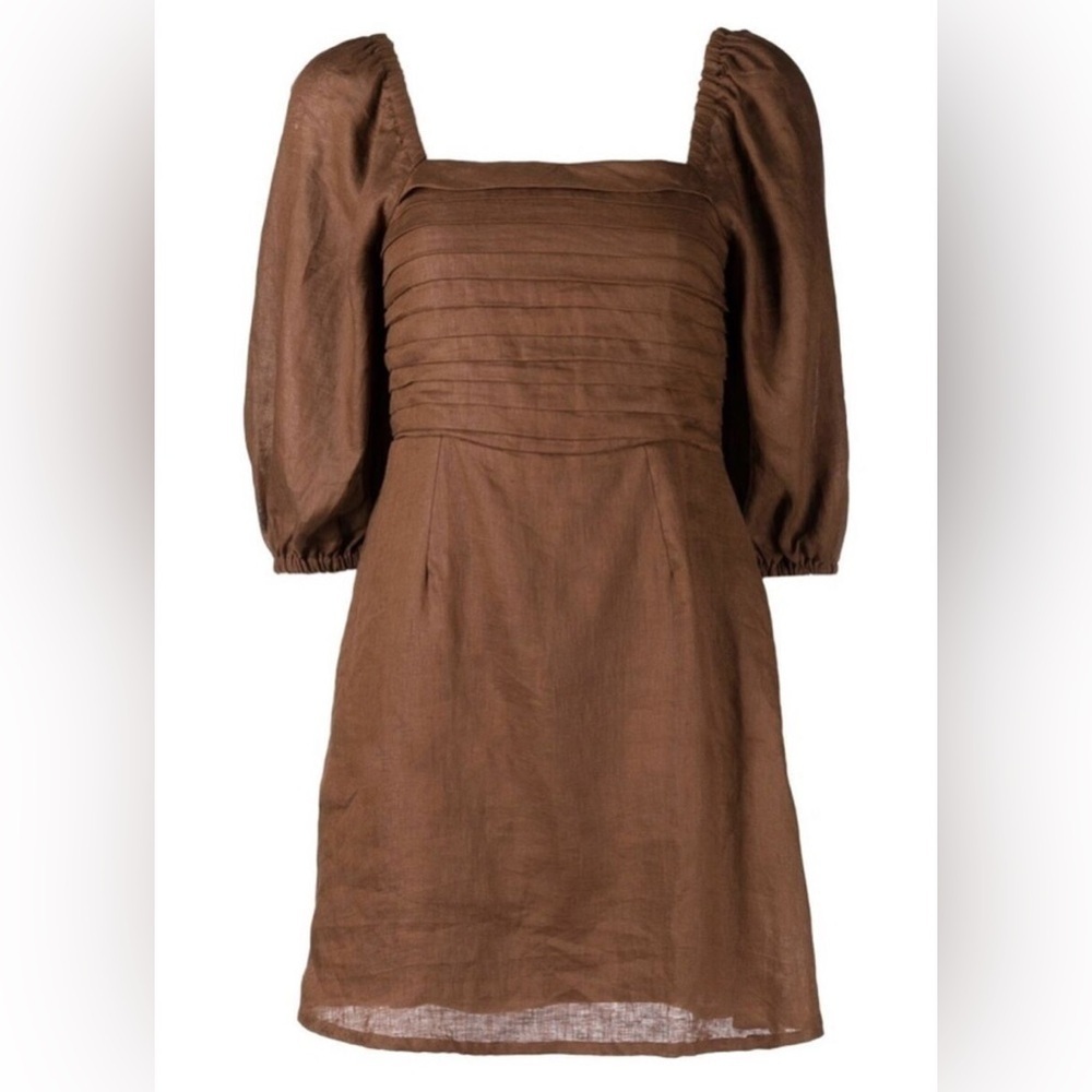 Faithfull The Brand Venezia Mini Dress Cinnamon Size S - Picture 3 of 16